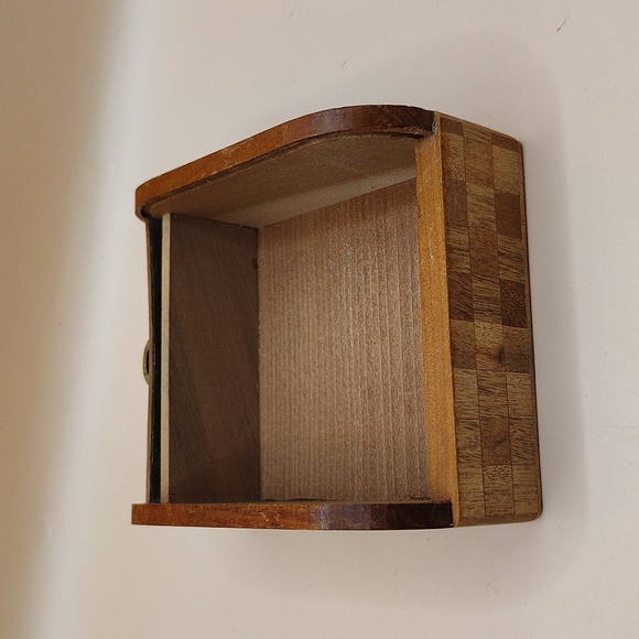 Vintage SCOTTY DOGS Inlaid Wood Case With Rolltop Articulated Lid JAPAN - Picture 5 of 8